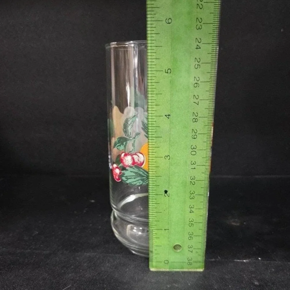 Oneida‎ Orchard 16oz Glass Tumbler, Vintage Fruit Themed Glassware, Drinkware